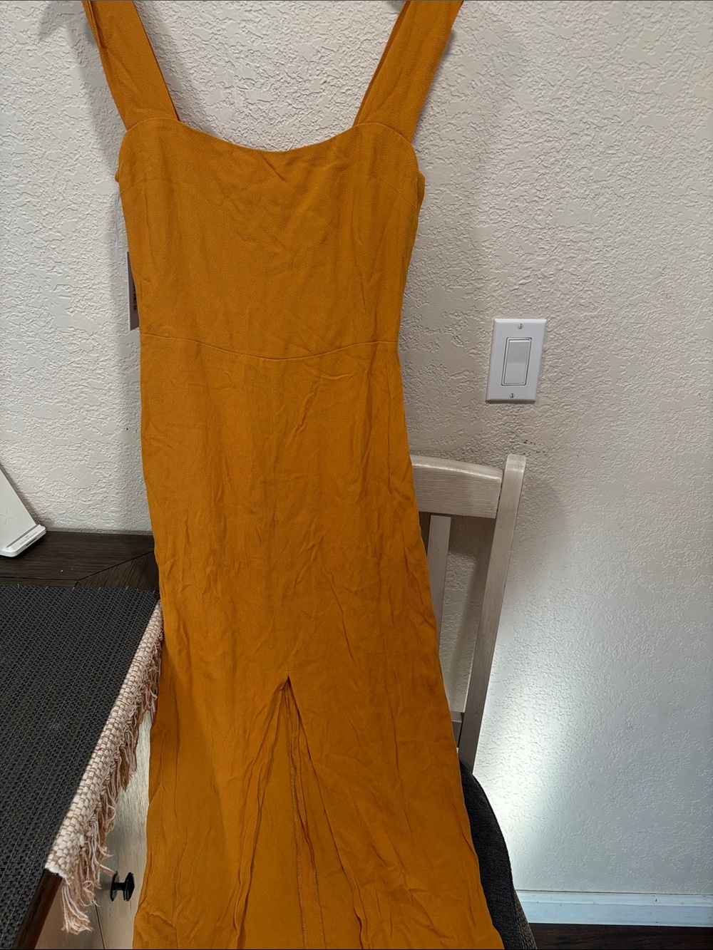 Reformation Mustard Square-Neck Sleeveless Maxi Dress - Picture 2 of 14